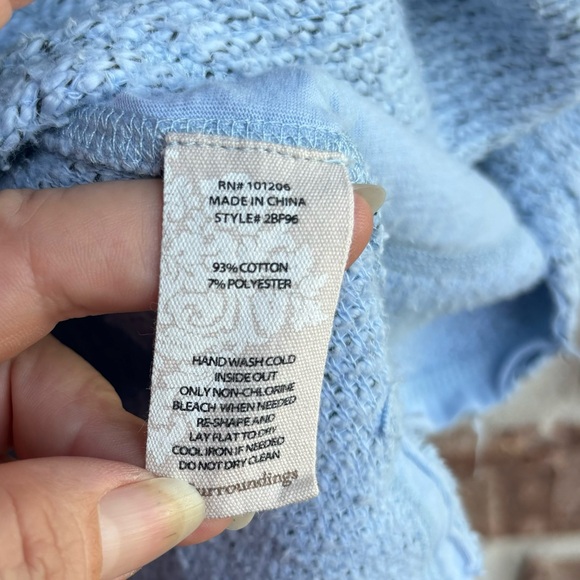 Soft Surroundings Cozumel Snap Henley Pullover Hoodie Terry half sleeve - Picture 6 of 7